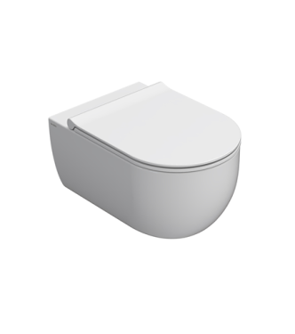 CERAMICA GLOBO MODE SERIES GLOSSY WHITE WALL-HUNG SANITARY WARE SET MES02BI + MES09BI + ME020BI