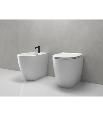 CERAMICA GLOBO 4ALL SERIES GLOSSY WHITE FLOOR-MOUNTED SANITARY WARE SET MD004BI + MD011BI + MDR20BI