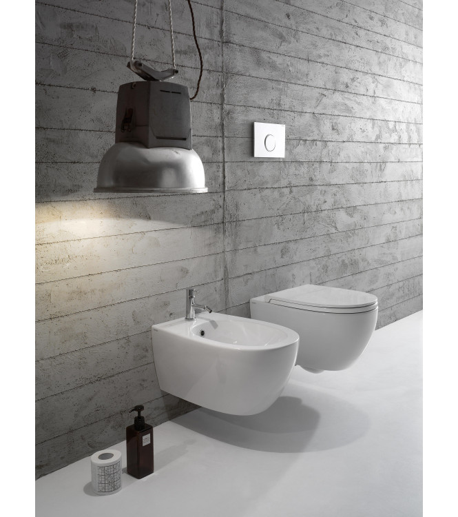 SET SANITARI SOSPESI CERAMICA GLOBO SERIE 4ALL BIANCO LUCIDO MDS03BI + MDS09BI + MDR20BI