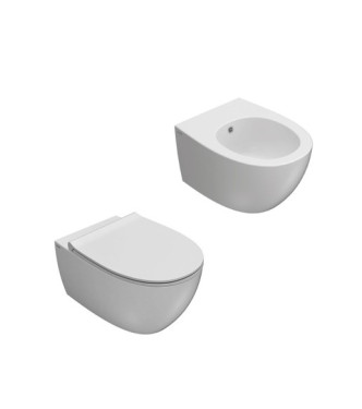 SET SANITARI SOSPESI CERAMICA GLOBO SERIE 4ALL BIANCO LUCIDO MDS03BI + MDS09BI + MDR20BI