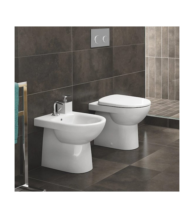 GEBERIT SELNOVA SERIES GLOSSY WHITE FLOOR-MOUNTED SANITARY SET 500.844.00.7 + 500.289.01.7 + 500.331.01.1