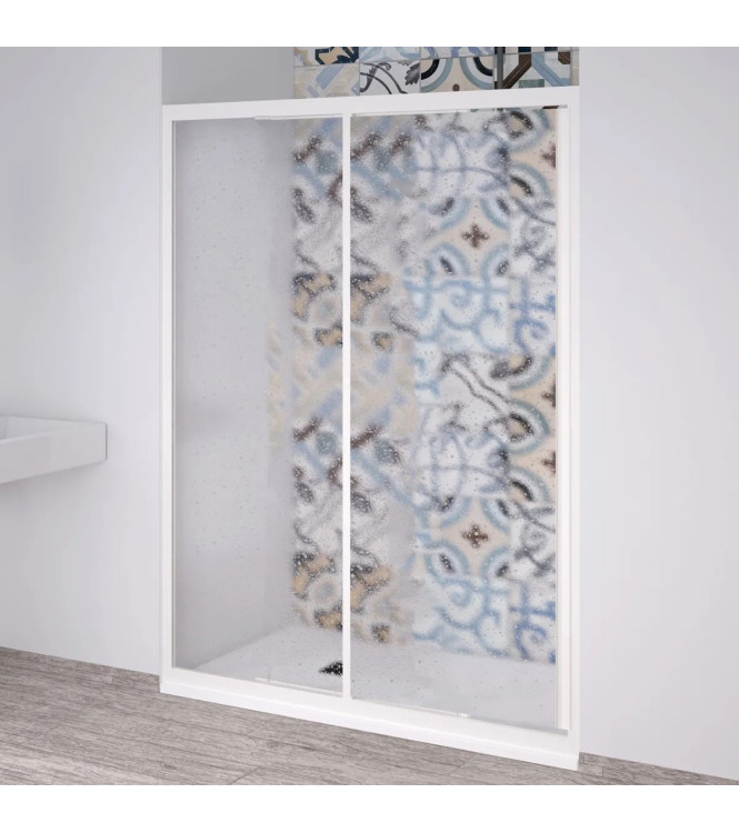 CSA AMELIA N.2S SHOWER ENCLOSURE 126-133 CM H190 REVERSIBLE ACRYLIC DOOR, WHITE LACQUERED PROFILE