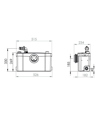 SANITRIT SANIPLUS UP (SCARICO BAGNO COMPLETO) - SSSUP