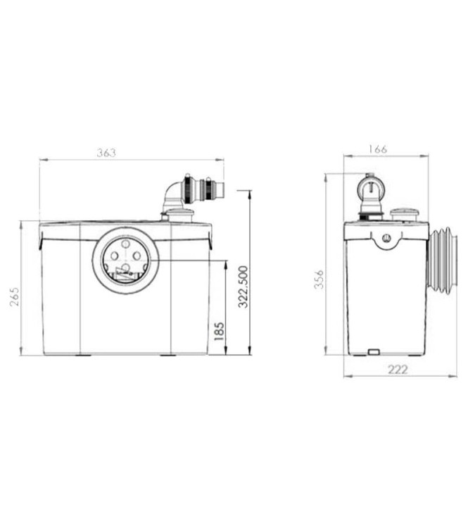 SANITRIT SANITOP SILENCE UP TOILET AND SINK DISPOSAL - SPSUP
