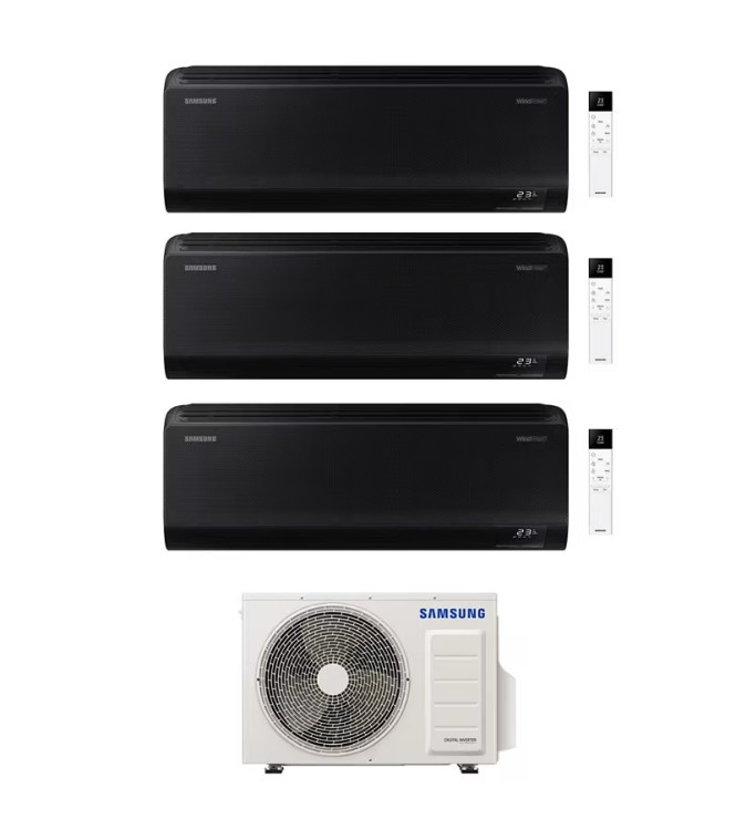 SAMSUNG WINDFREE BLACK 7000+9000+9000 BTU TRIAL SPLIT INVERTER WI-FI A++/A+ AJ068TXJ3KG/EU  