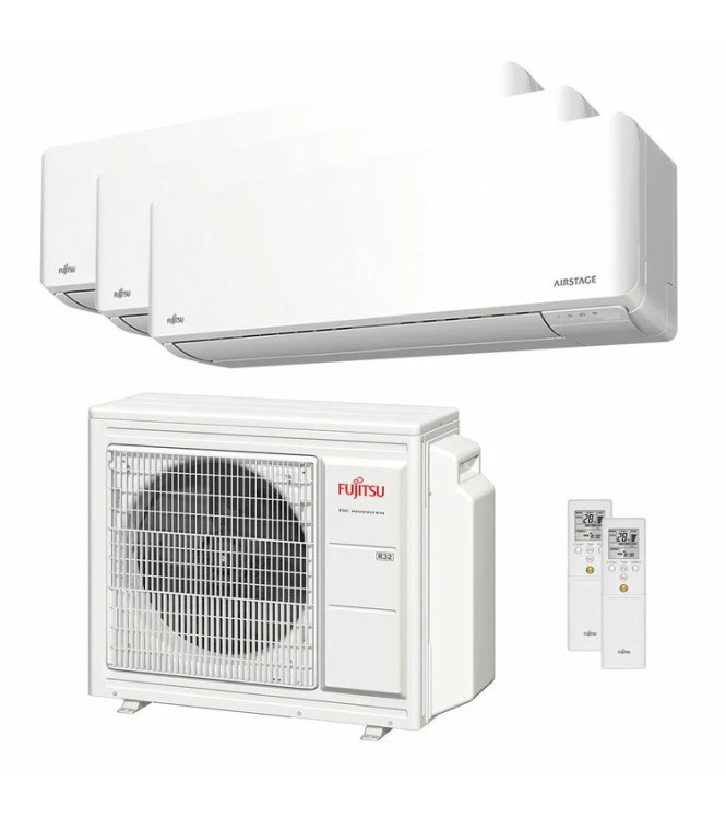 CONDIZIONATORE FUJITSU SERIE KM 7000+7000+12000 BTU TRIAL SPLIT INVERTER WI.FI A+++/A++ - UNITÁ  ESTERNA 5.4 KW