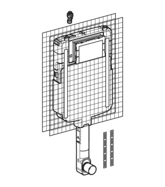GEBERIT SIGMA 8 BUILT-IN TOILET FLUSH CASSETTE - 109.790.00.1