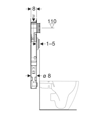 GEBERIT SIGMA 8 CASSETTA DI SCARICO WC DA INCASSO - 109.790.00.1