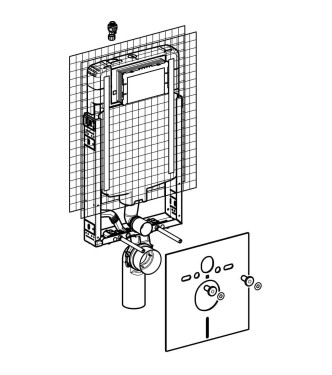 GEBERIT SIGMA 8 COMBIFIX ITALIA CONCEALED WALL-HUNG TOILET FLUSH Cistern - 110.790.00.1