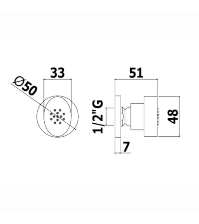 SOFFIONE ELLITTICO PER GETTI LATERALI 4,8 X 3,3 CM IN METALLO CROMATO -  PAFFONI - ZSOF073CR