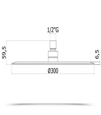 SOFFIONE TONDO ANTICALCARE 30 CM IN METALLO CROMATO -  JAMAICA DI PAFFONI - ZSOF094CR