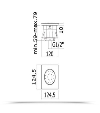 SOFFIONE QUADRATO CON GETTO ORIENTABILE 12,45 X 12,45 CM IN ABS CROMATO -  PAFFONI - ZSOF121CR