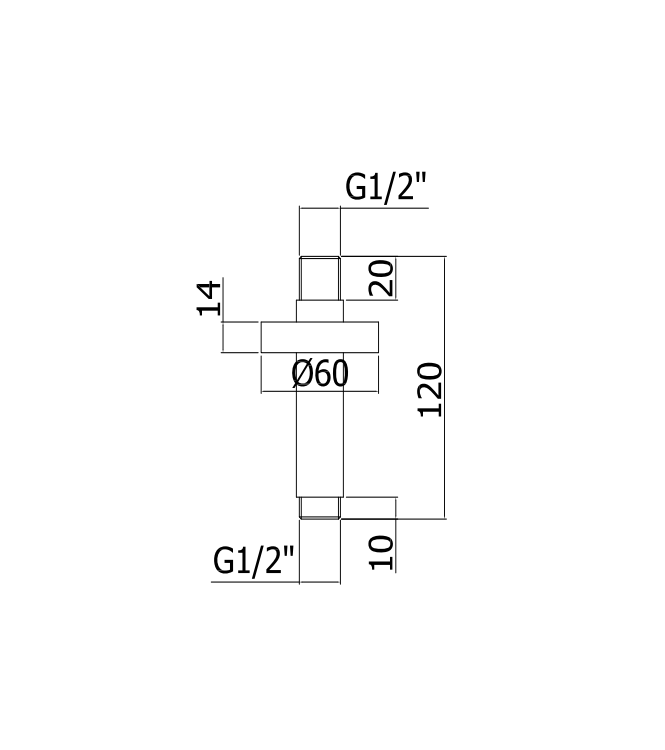 BRACCIO DOCCIA 12 CM IN METALLO NERO OPACO -  PAFFONI - ZSOF064NO