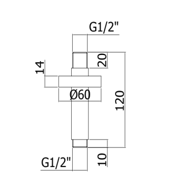 BRACCIO DOCCIA 12 CM IN METALLO NERO OPACO -  PAFFONI - ZSOF064NO