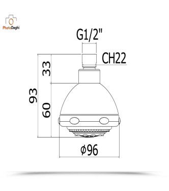 SOFFIONE MULTIGETTO 9,6 CM IN ABS CROMATO -  ISCHIA DI PAFFONI - ZSOF030CR