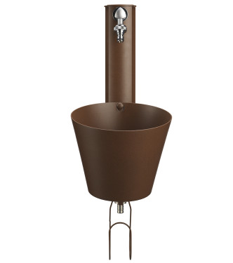 RUST-COLORED WALL-MOUNTED FOUNTAIN - BELFER 42/PRS.2