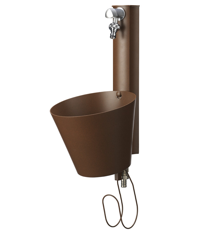 RUST-COLORED WALL-MOUNTED FOUNTAIN - BELFER 42/PRS.2