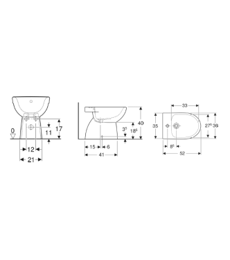 GEBERIT SELNOVA BIDET A TERRA BIANCO - 500.288.01.7