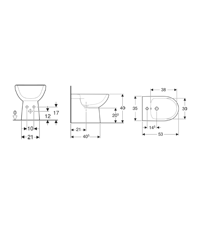 GEBERIT SELNOVA BIDET A TERRA BTW BIANCO - 500.289.01.7