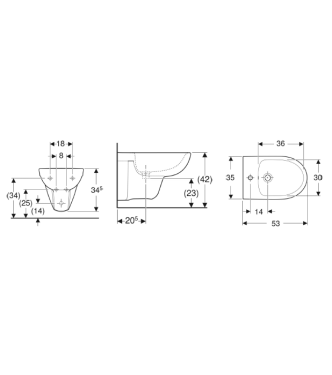 GEBERIT SELNOVA BIDET SOSPESO BIANCO - 500.264.01.7