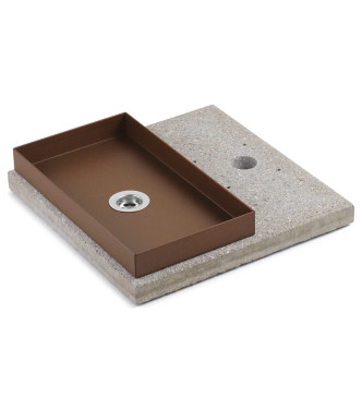 GRANIGLIA BASE WITH RUST-COLORED TRAY - BELFER 42/BSE/5.2