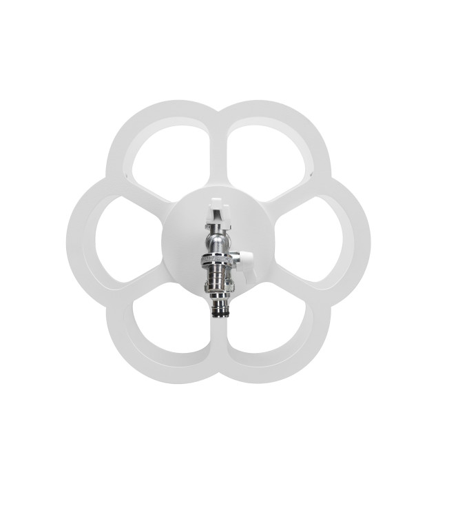 WALL-MOUNTED HOSE HOLDER WITH DOUBLE WHITE TAP - BELFER 42/FR.3