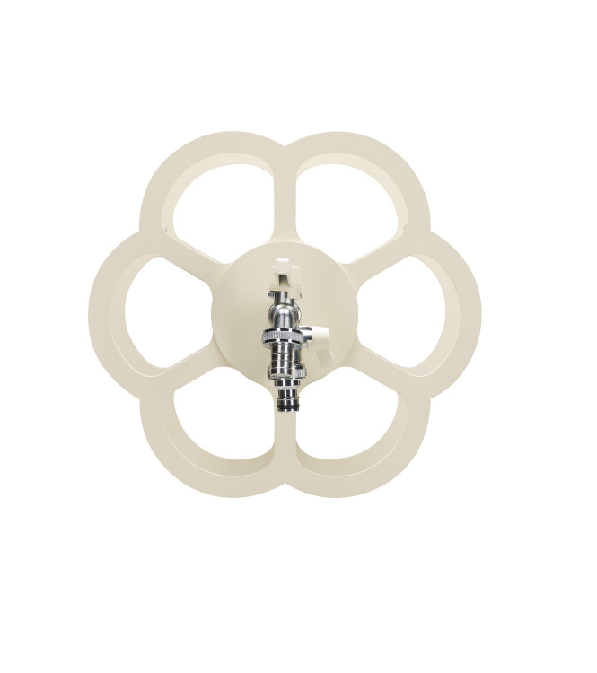 WALL-MOUNTED HOSE HOLDER WITH DOUBLE IVORY TAP - BELFER 42/FR.4