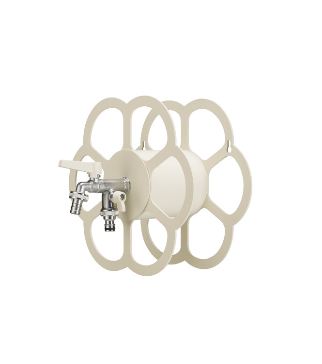 WALL-MOUNTED HOSE HOLDER WITH DOUBLE IVORY TAP - BELFER 42/FR.4