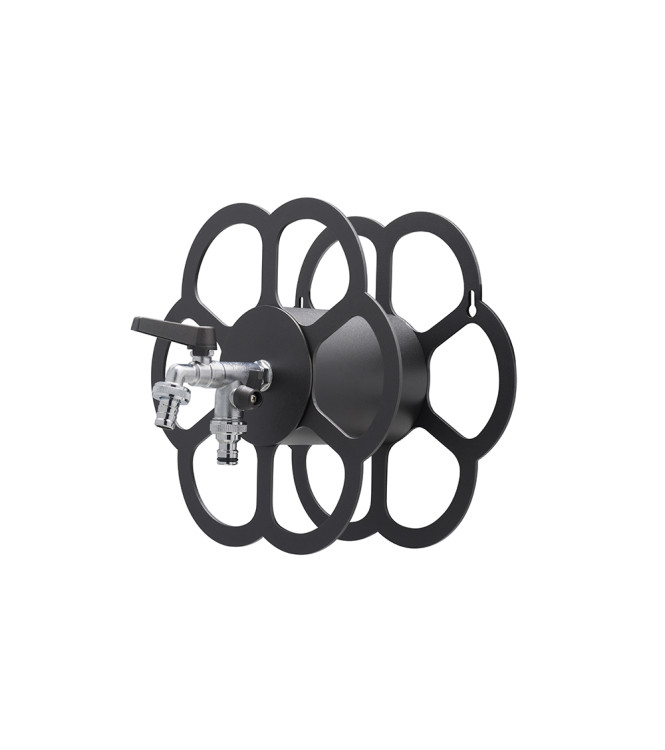 PORTA TUBO A MURO CON DOPPIO RUBINETTO ANTRACITE - BELFER 42/FR.5