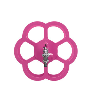 WALL-MOUNTED HOSE HOLDER WITH DOUBLE TAP, CYCLAMEN - BELFER 42/FR.6
