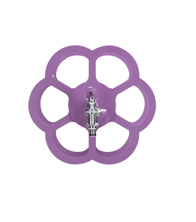 PORTA TUBO A MURO CON DOPPIO RUBINETTO VIOLA - BELFER 42/FR.7