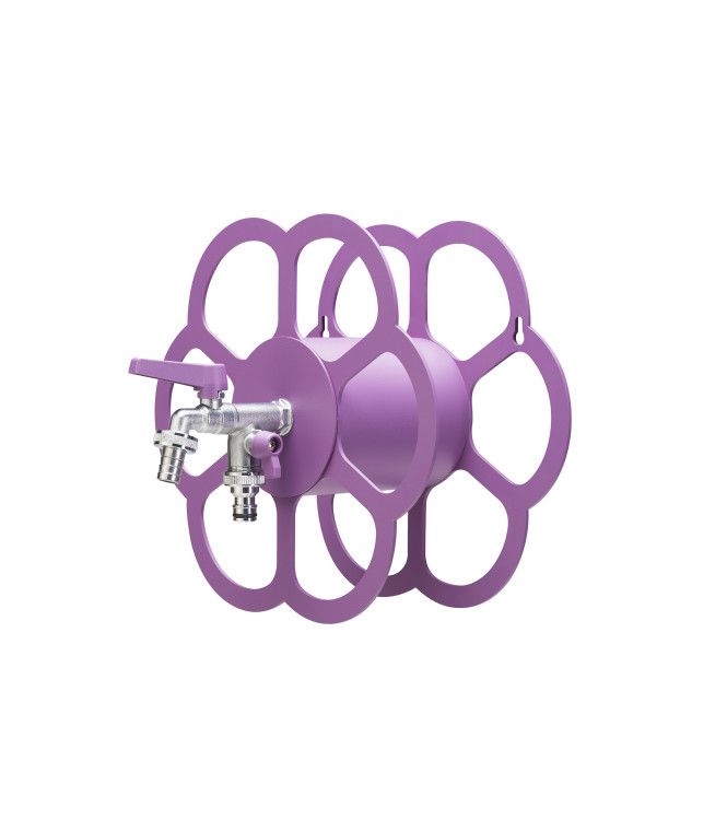 WALL-MOUNTED HOSE HOLDER WITH DOUBLE VIOLET TAP - BELFER 42/FR.7