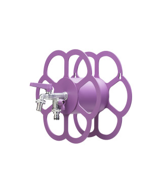 PORTA TUBO A MURO CON DOPPIO RUBINETTO VIOLA - BELFER 42/FR.7