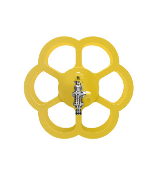 PORTA TUBO A MURO CON DOPPIO RUBINETTO GIALLO - BELFER 42/FR.9