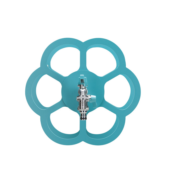 WALL-MOUNTED PIPE HOLDER WITH DOUBLE TURQUOISE TAP - BELFER 42/FR.10