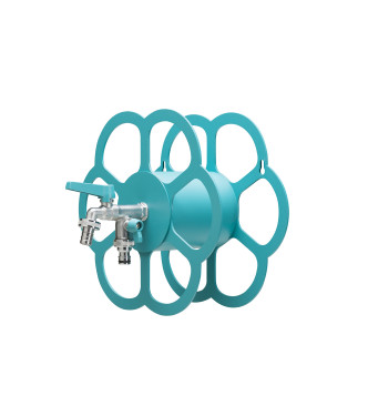 WALL-MOUNTED PIPE HOLDER WITH DOUBLE TURQUOISE TAP - BELFER 42/FR.10