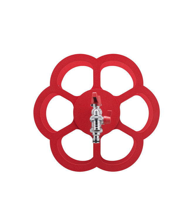 WALL-MOUNTED HOSE HOLDER WITH DOUBLE RED TAP - BELFER 42/FR.11