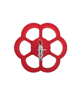 WALL-MOUNTED HOSE HOLDER WITH DOUBLE RED TAP - BELFER 42/FR.11