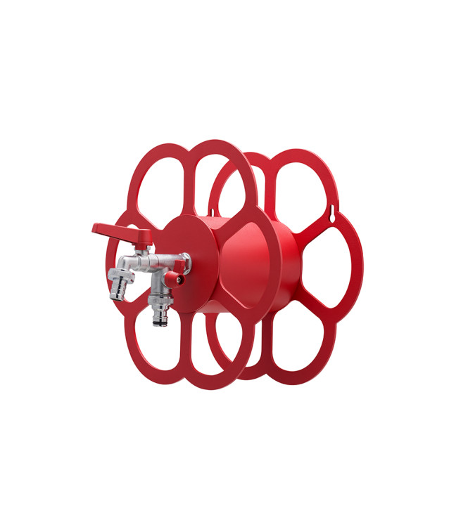 WALL-MOUNTED HOSE HOLDER WITH DOUBLE RED TAP - BELFER 42/FR.11