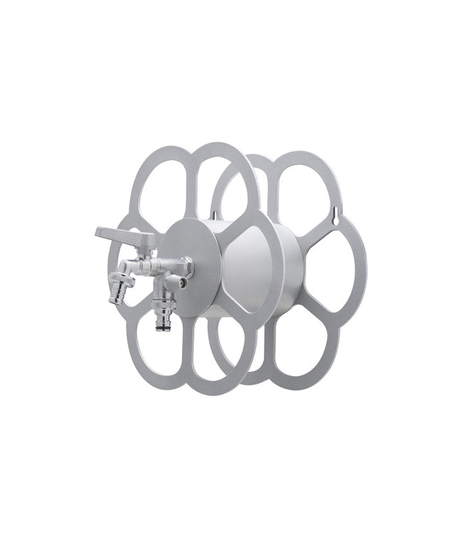 PORTA TUBO A MURO CON DOPPIO RUBINETTO ALLUMINIO - BELFER 42/FR.14