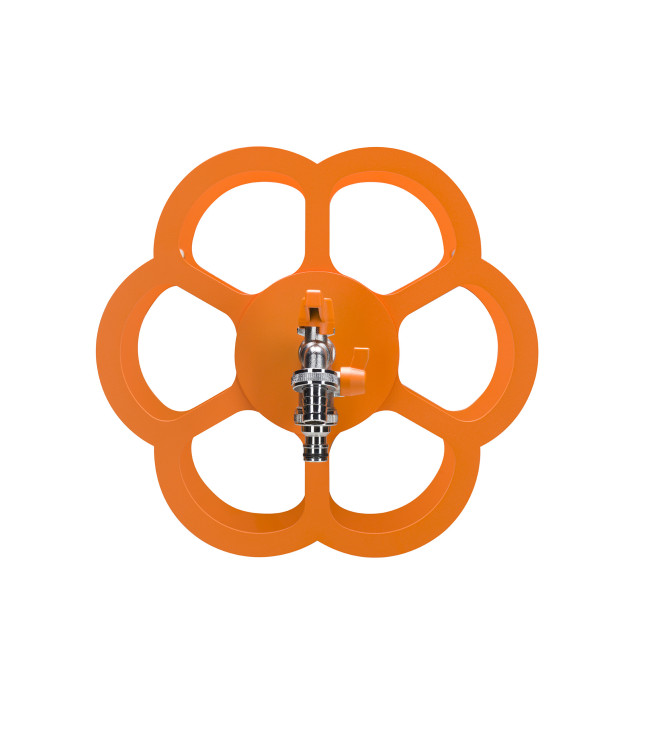 PORTA TUBO A MURO CON DOPPIO RUBINETTO ARANCIONE - BELFER 42/FR.15