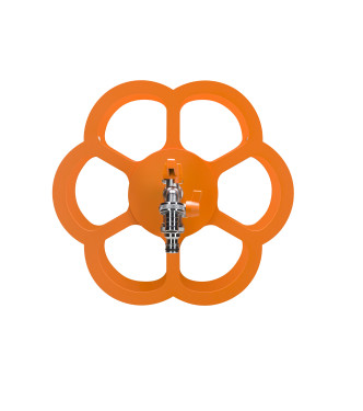 PORTA TUBO A MURO CON DOPPIO RUBINETTO ARANCIONE - BELFER 42/FR.15