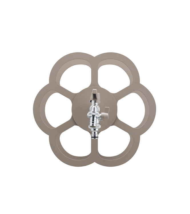 WALL-MOUNTED HOSE HOLDER WITH DOUBLE TAPS IN DOVE GREY - BELFER 42/FR.16