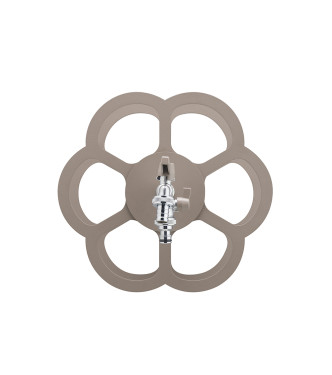 WALL-MOUNTED HOSE HOLDER WITH DOUBLE TAPS IN DOVE GREY - BELFER 42/FR.16