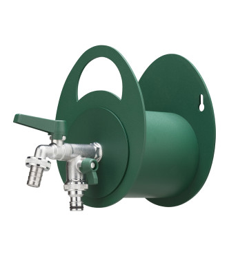 PORTA TUBO A MURO CON DOPPIO RUBINETTO VERDE - BELFER 42/MU.1