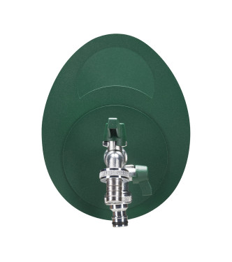 WALL-MOUNTED HOSE HOLDER WITH DOUBLE GREEN TAP - BELFER 42/MU.1