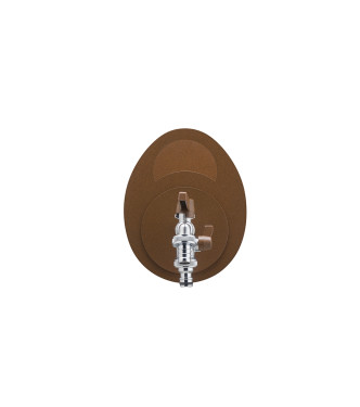 WALL-MOUNTED HOSE HOLDER WITH DOUBLE RUST-COLORED TAP - BELFER 42/MU.2