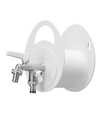 WALL-MOUNTED HOSE HOLDER WITH DOUBLE WHITE TAP - BELFER 42/MU.3