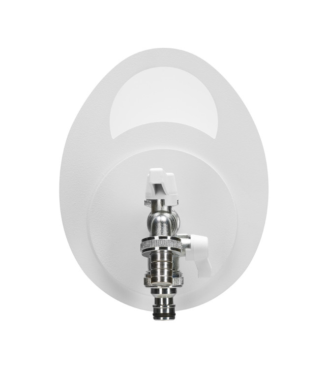 WALL-MOUNTED HOSE HOLDER WITH DOUBLE WHITE TAP - BELFER 42/MU.3