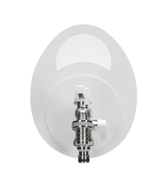 WALL-MOUNTED HOSE HOLDER WITH DOUBLE WHITE TAP - BELFER 42/MU.3